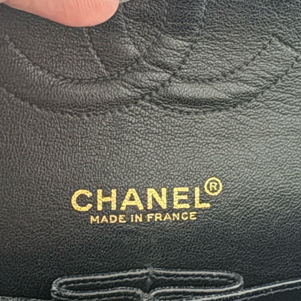 Chanel Canvas Coco Print Quilted Medium Classic Flap Double Flap Black White - Picture 14 of 16